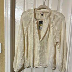 Cream Button-Up Blouse